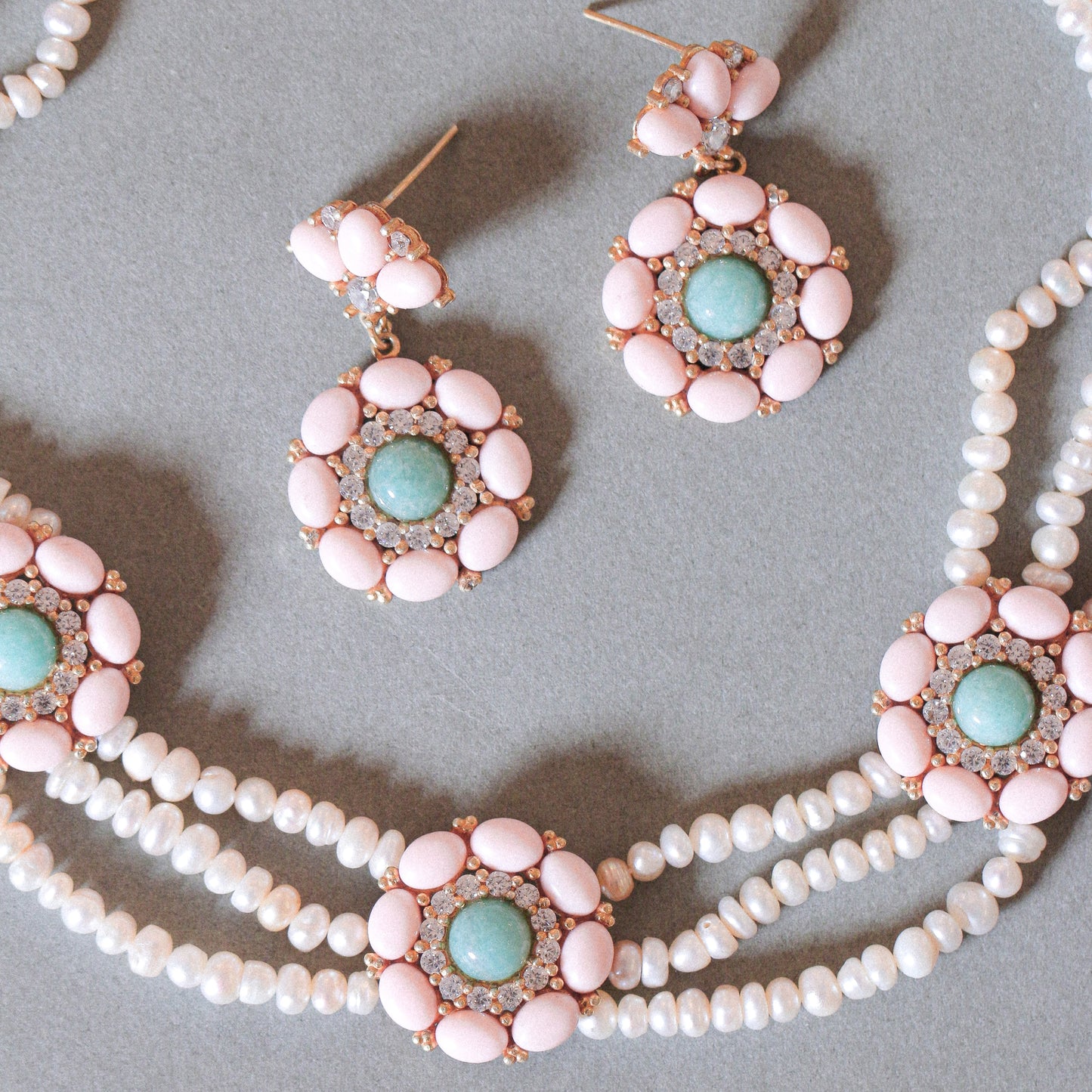 Amazonite & Corals Pearl Full Set