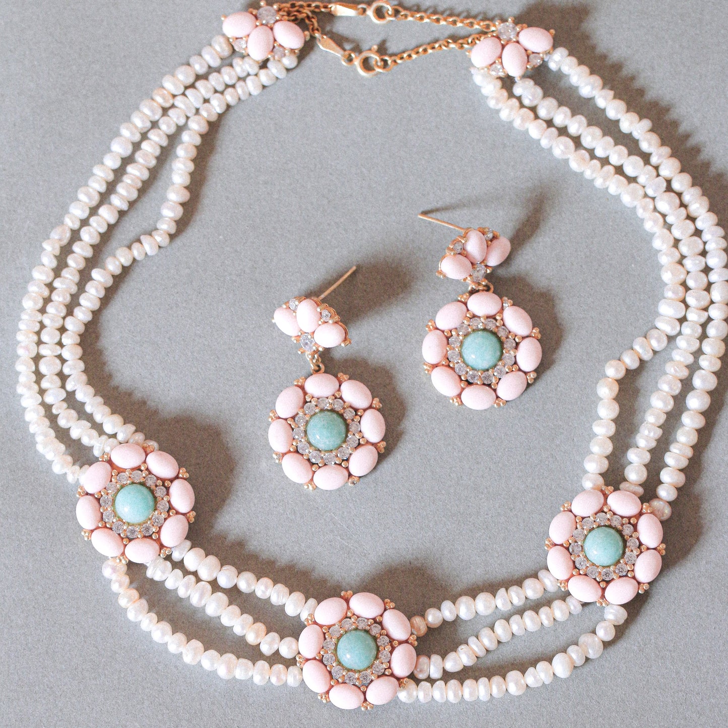 Amazonite & Corals Pearl Full Set