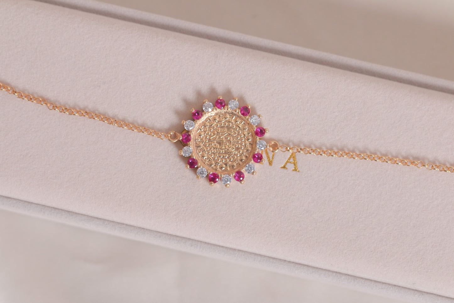 Sun Red Zircon Lira Bracelet