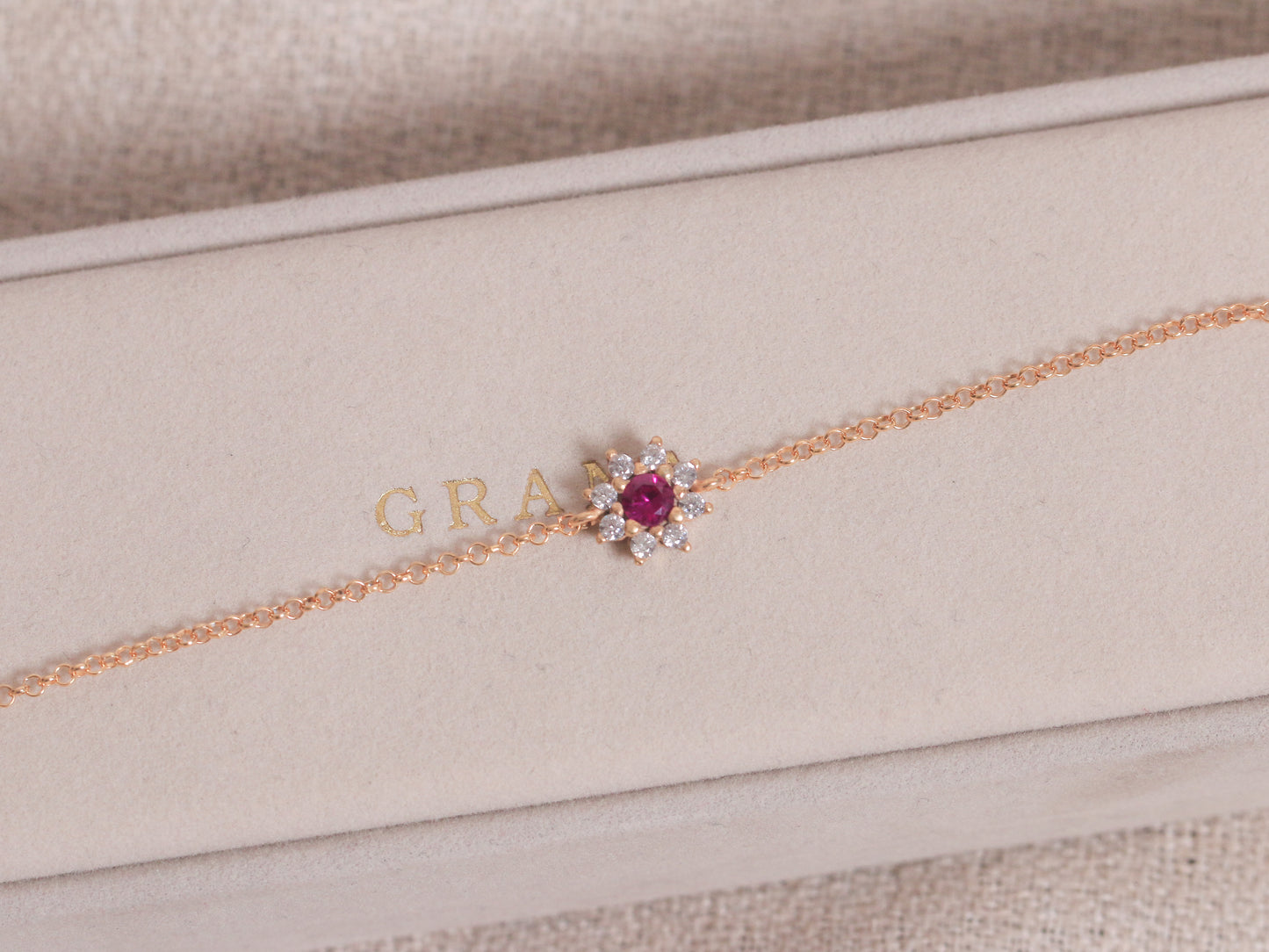 Halo Red Zircon Bracelet
