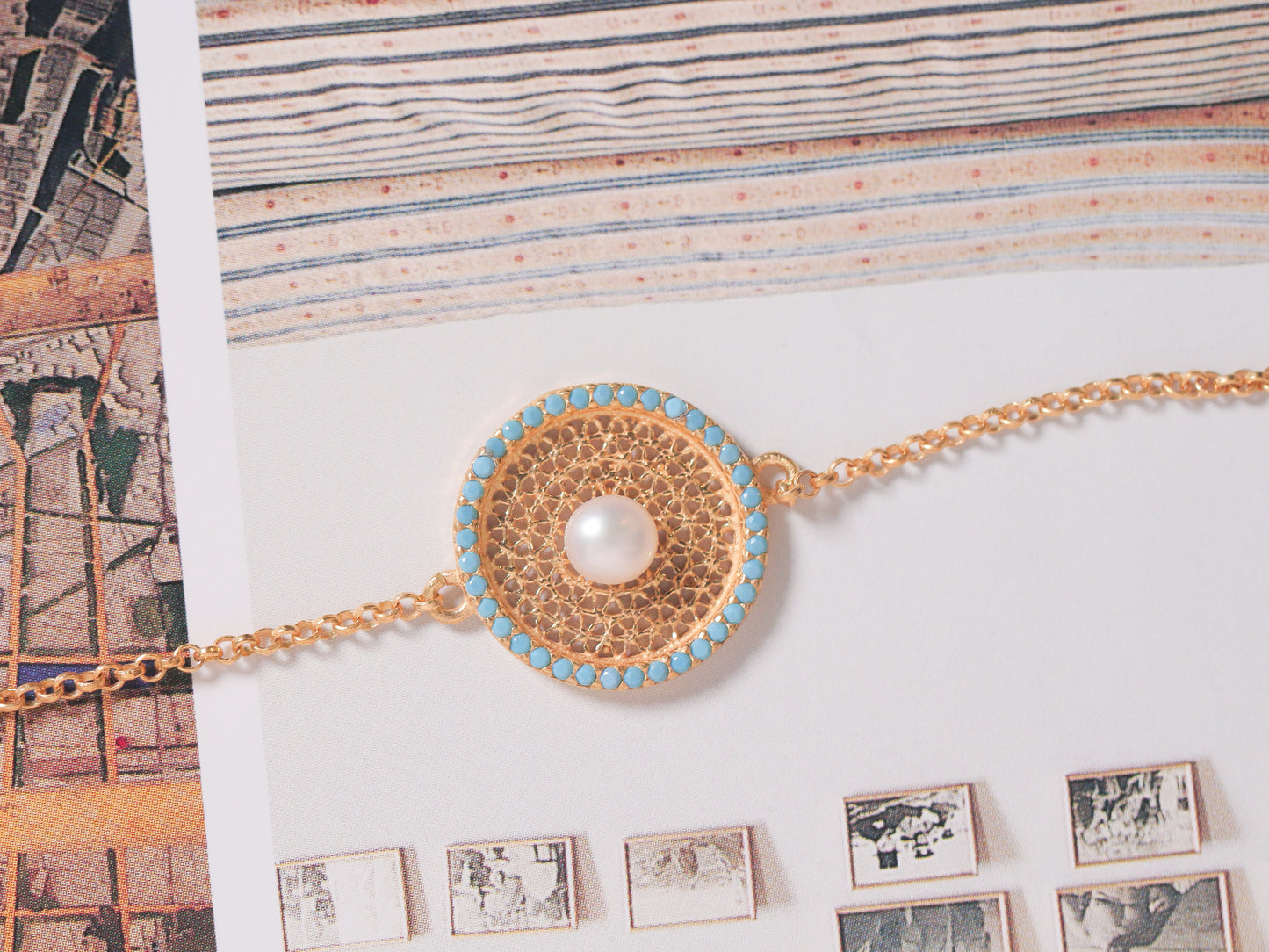 Fairuz & Pearls Filigree Bracelet