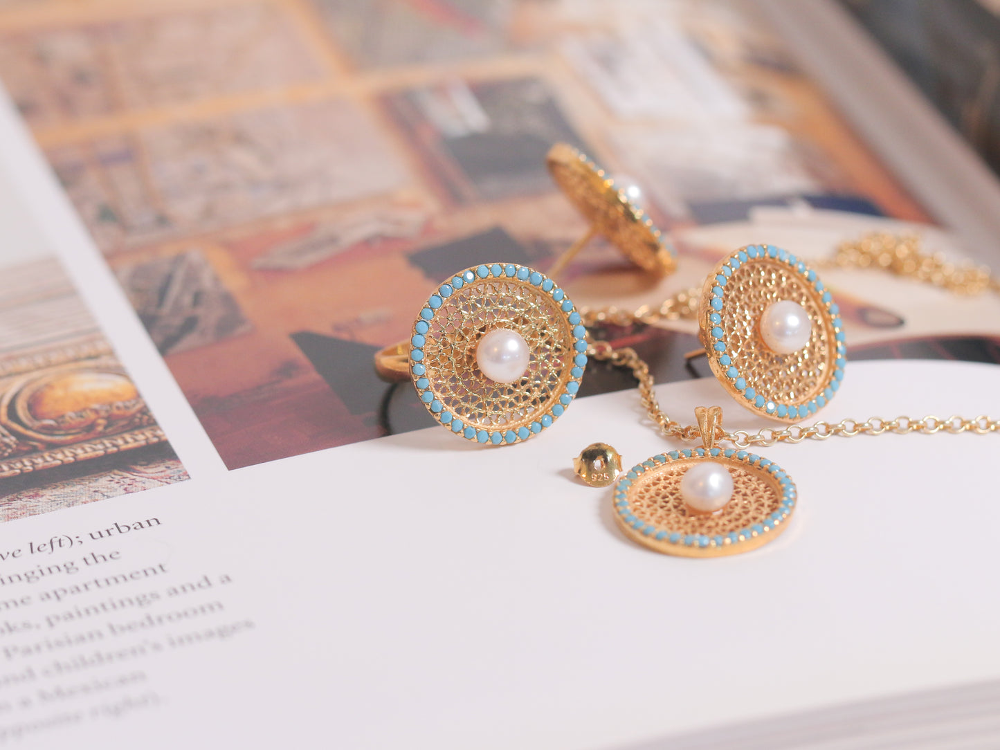 Fairuz & Pearls Filigree Set