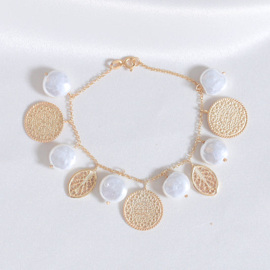 Ottoman 3 Lira & Filigree Bracelet (Big Pearls Gems)