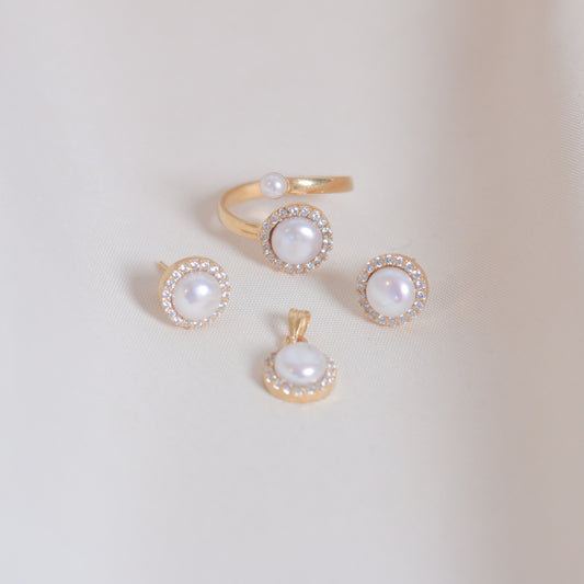Min Pearl & Zircon Set