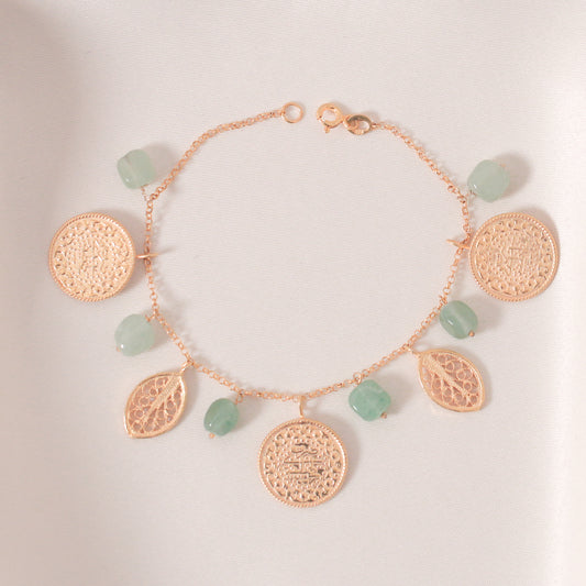 Ottoman 3 Lira & Filigree Bracelet (Green Gems)