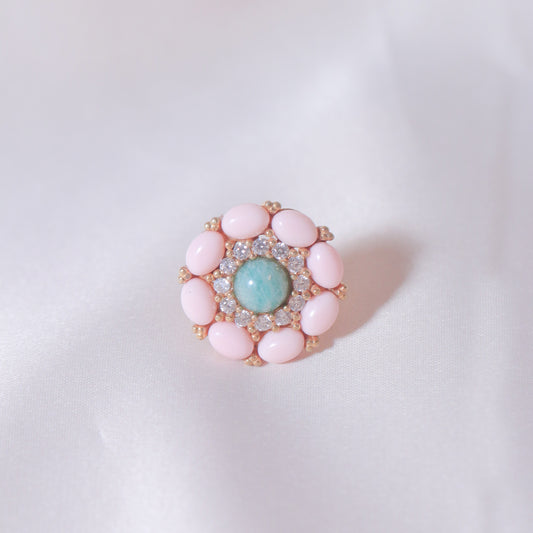 Amazonite & Corals Ring