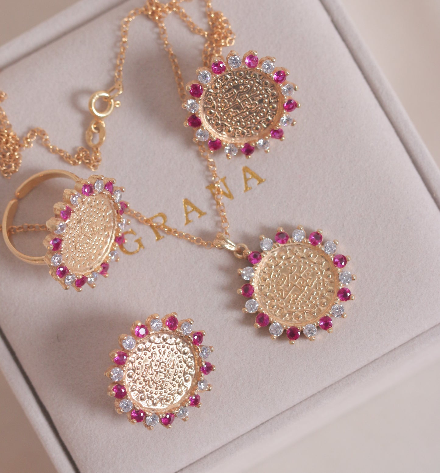 Sun Red Zircon Lira Set