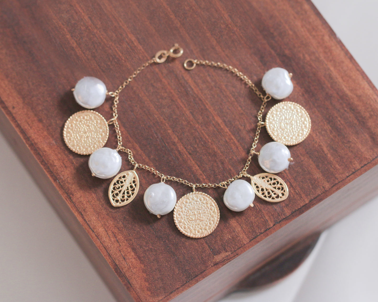 Ottoman 3 Lira & Filigree Bracelet (Big Pearls Gems)