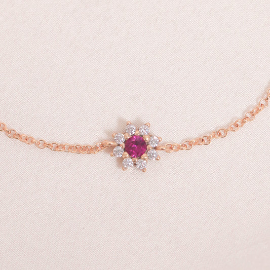 Halo Red Zircon Bracelet