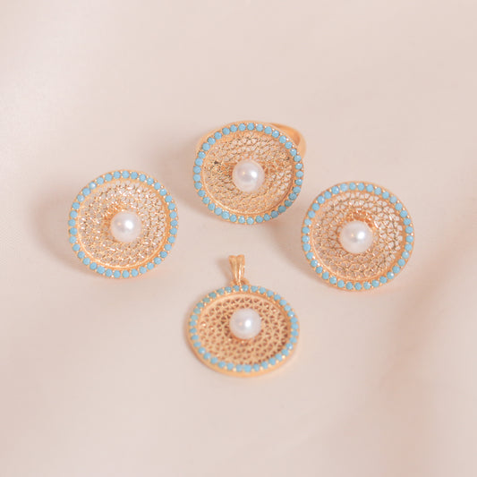 Fairuz & Pearls Filigree Set